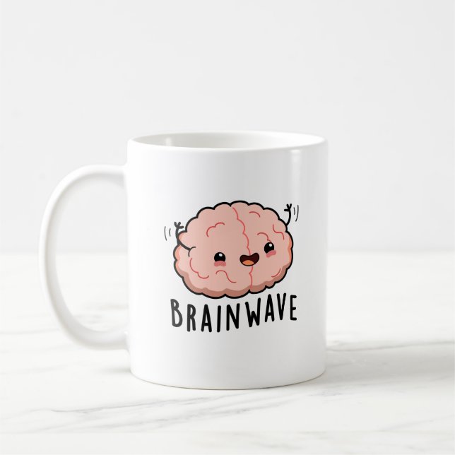 Brain Wave Funny Anatomy Pun Kaffeetasse (Links)