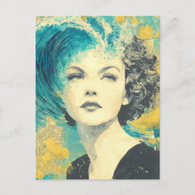 Brain Waves Collage Postkarte (Vorderseite)