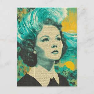 Brain Waves Collage Postkarte