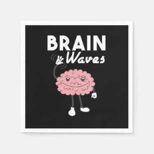 Brain Waves Funny Humour Brainy Geek Human Anato Serviette