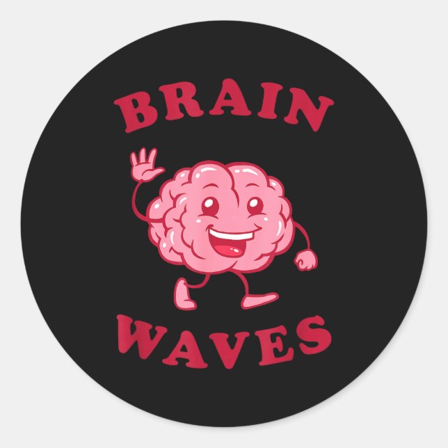 Brain waves - funny science biology  runder aufkleber (Vorderseite)