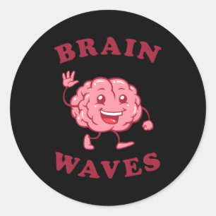Brain Waves Science Biology Runder Aufkleber