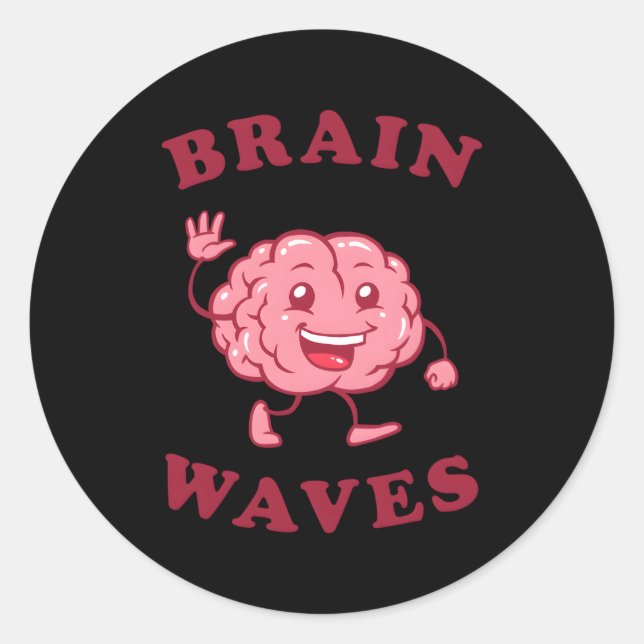 Brain Waves Science Biology Runder Aufkleber (Vorderseite)