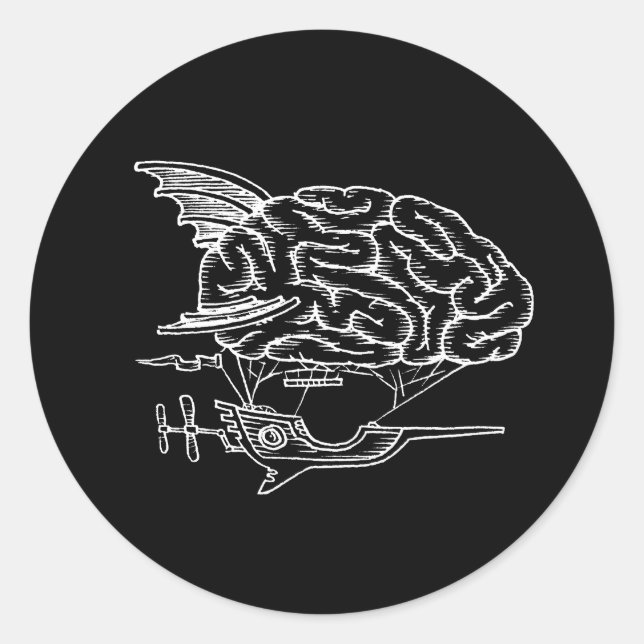 Brain Zeppelin Sticker (schwarz) (Vorderseite)