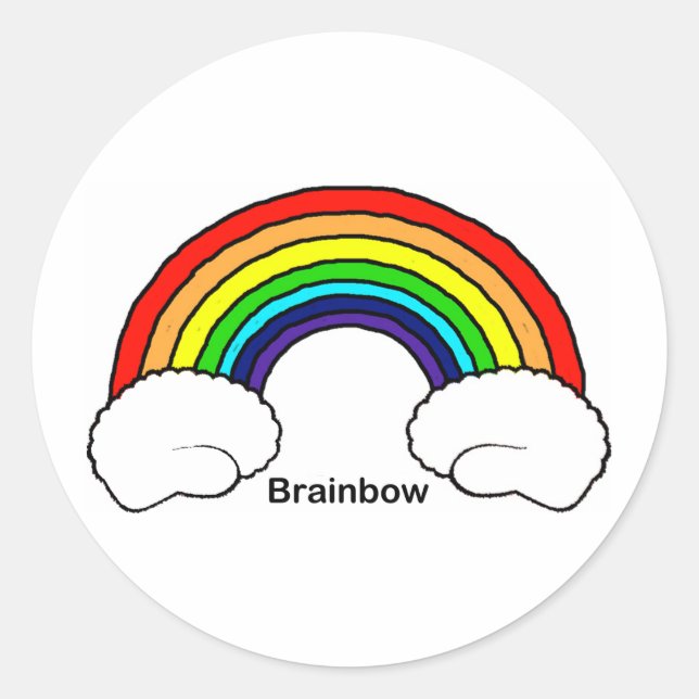 Brainbow Runder Aufkleber (Vorderseite)