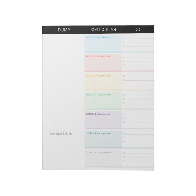 Braindump Benutzerdefiniert EDITIERBAR minimalisti Notizblock (Rotiert)