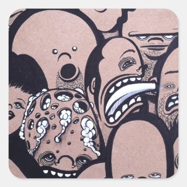 BRAINEN ! QUADRATISCHER AUFKLEBER (Vorderseite)