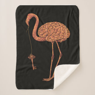 Brainingo Flamingo Decke| Geschenk für Liebhaber Sherpadecke