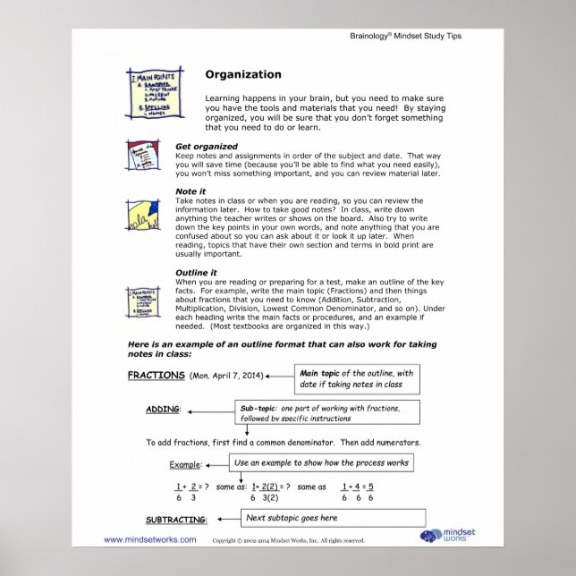 Brainology® Poster4: Organisation Poster (Vorne)