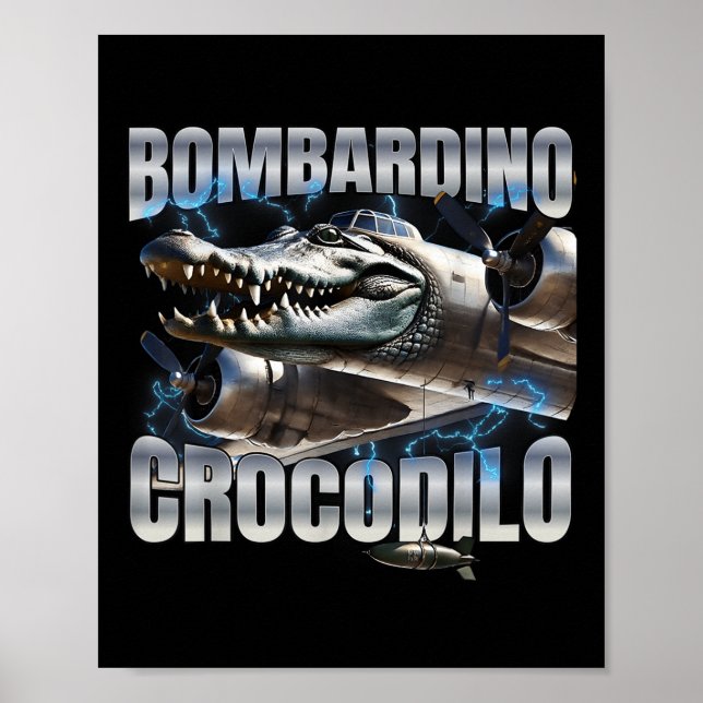 Brainrot Bombardino Crocodilo Poster (Vorne)