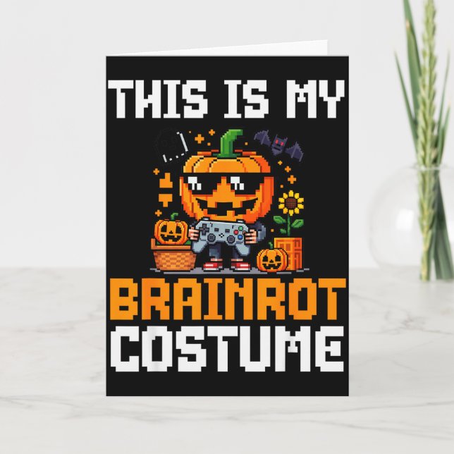 Brainrot Halloween Shirt Kids Boys 10-12 Girls Bra Karte (Vorderseite)