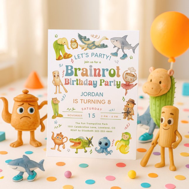 Brainrot Meme Birthday Party Einladung (Von Creator hochgeladen)