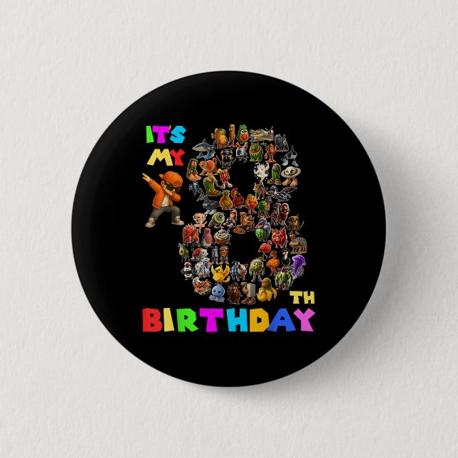 Brainrot Meme Bo zum 8. Geburtstag Button (Vorderseite)