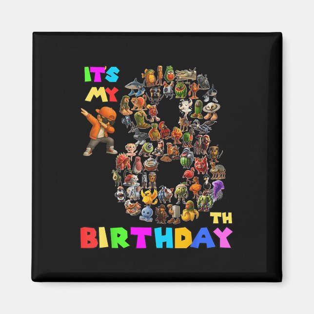 Brainrot Meme Bo zum 8. Geburtstag Magnet (Vorne)