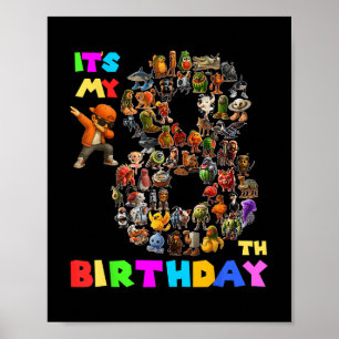Brainrot Meme Bo zum 8. Geburtstag Poster