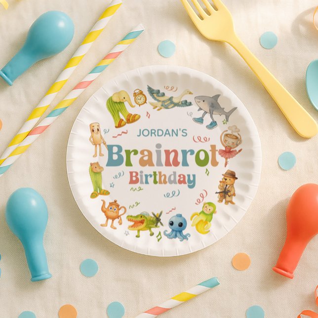 Brainrot Meme Geburtstagsfeier Pappteller (Von Creator hochgeladen)