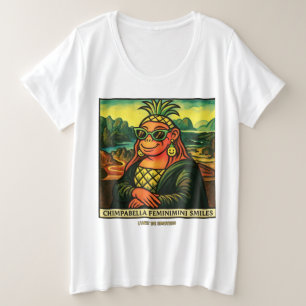 Brainrot POP Chimpabella Feminimini Lächeln Große Größe T-Shirt