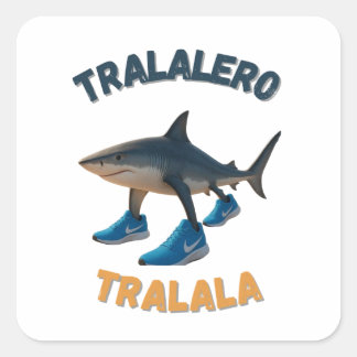 BrainRots TralaleroTralala |The Three-Legged Shark Quadratischer Aufkleber