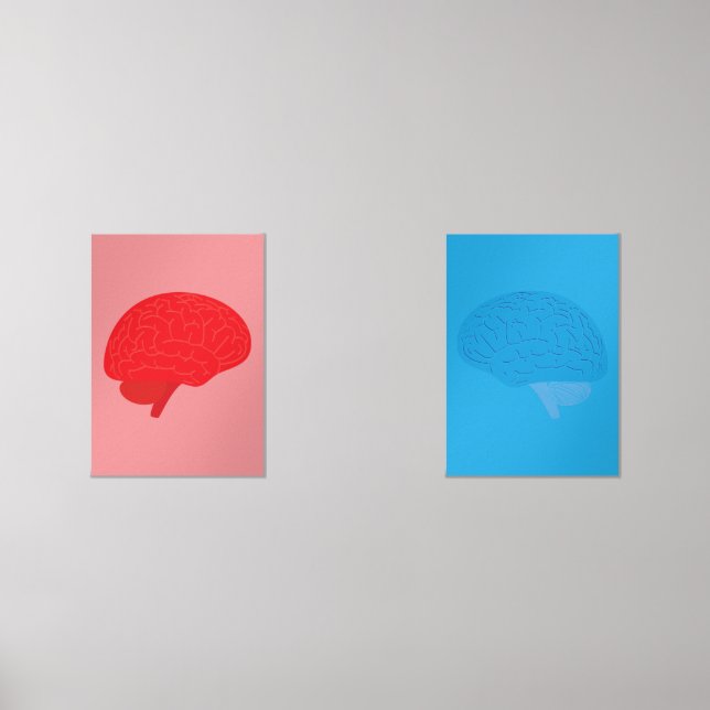 Brains in Red & Blue Bilderwand Sets (Vorderseite)