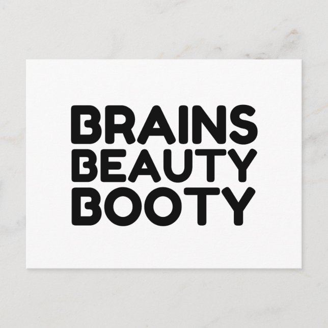 BRAINS SCHAUTY HINTERN FUNNY QUOTES POSTKARTE (Vorderseite)