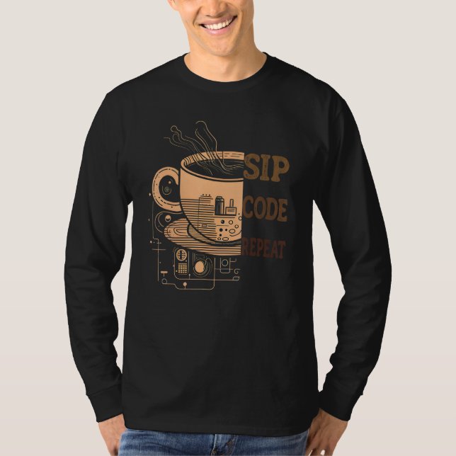 Brainstorm Developers Coffee and Coding T-Shirt (Vorderseite)