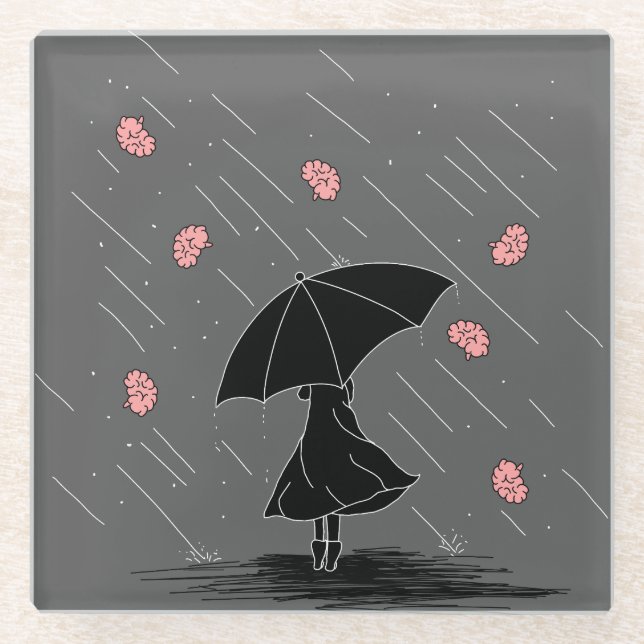 Brainstorm Pun Glasuntersetzer (Vorderseite)