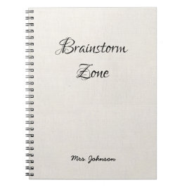 Brainstorm Zone White Notebook Notizblock