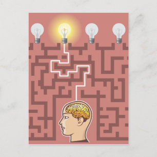 Brainstorming-Durchreise durch Maze Postkarte