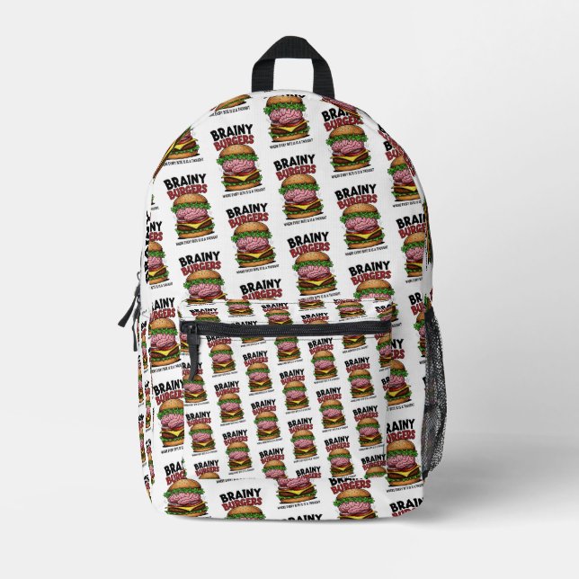 Brainy Burgers Backpack Bedruckter Rucksack (Vorderseite)