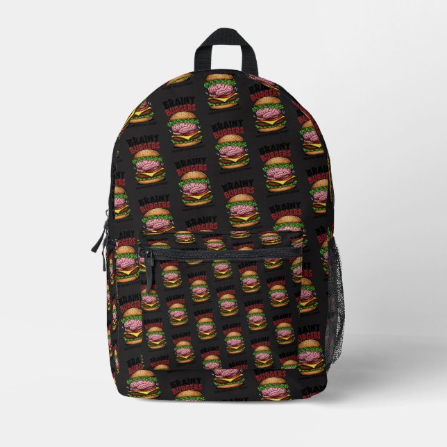 Brainy Burgers Backpack Bedruckter Rucksack (Vorderseite)