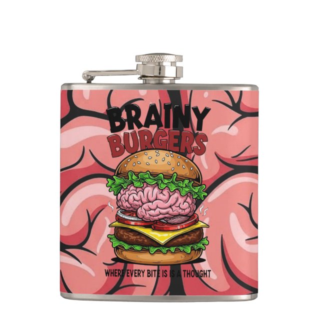Brainy Burgers Flasche Flachmann (Vorderseite)