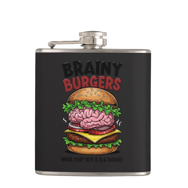 Brainy Burgers Flasche Flachmann (Vorderseite)