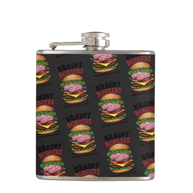 Brainy Burgers Flasche Flachmann (Vorderseite)