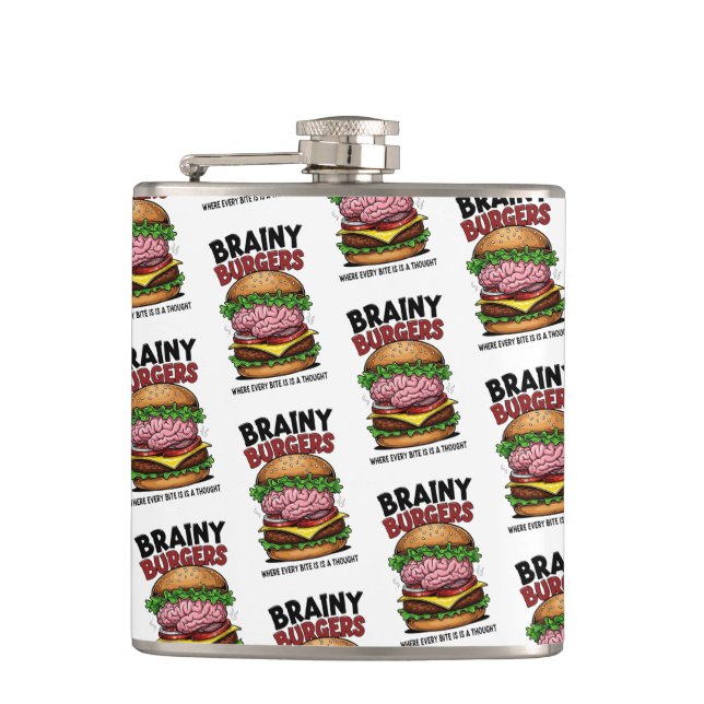Brainy Burgers Flask Flachmann (Vorderseite)