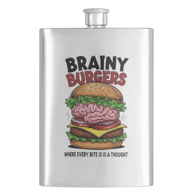Brainy Burgers Flask Flachmann (Vorderseite)