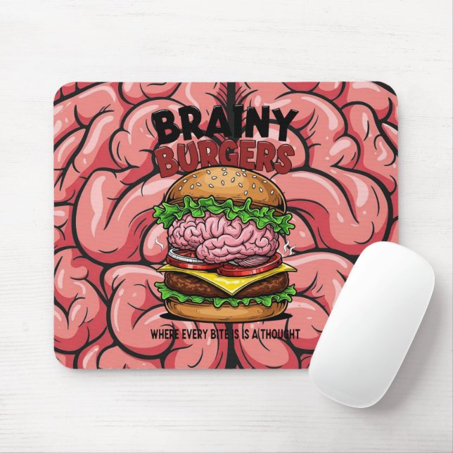 Brainy Burgers-Mauspad Mousepad (Mit Mouse)