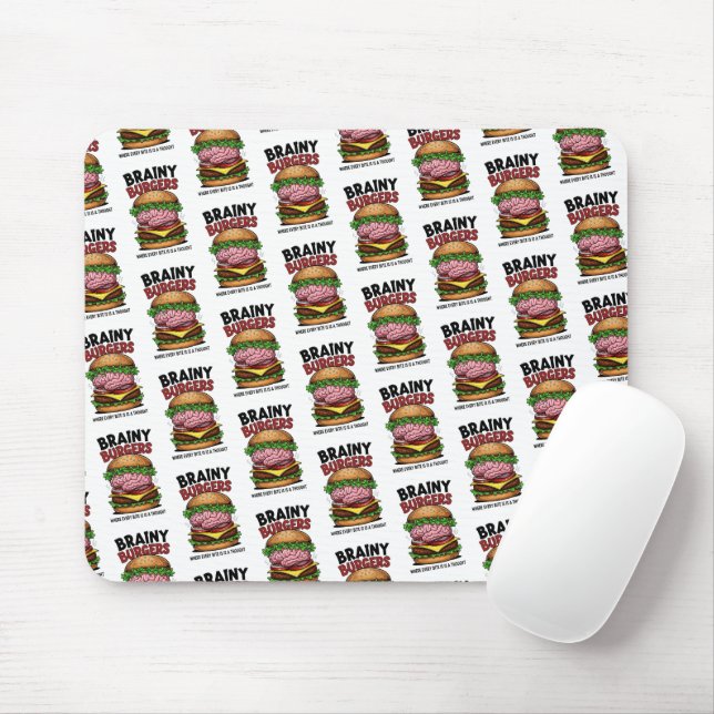 Brainy Burgers-Mauspad Mousepad (Mit Mouse)