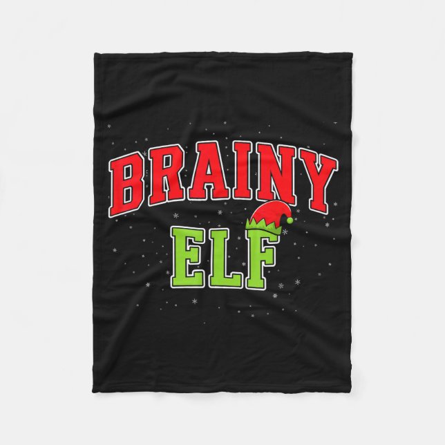 Brainy Elf Christmas Family Matching Group Xmas  Fleecedecke (Vorderseite)