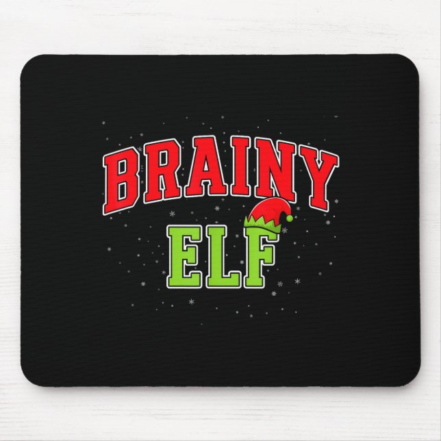Brainy Elf Christmas Family Matching Group Xmas  Mousepad (Vorne)