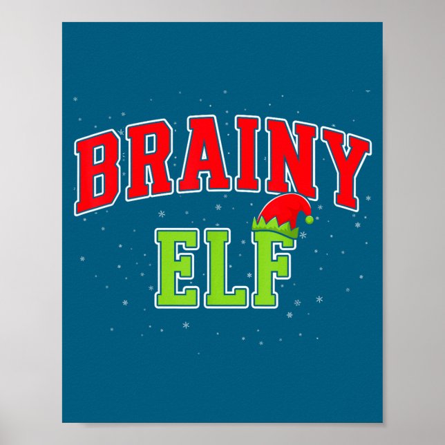 Brainy Elf Christmas Family Matching Group Xmas  Poster (Vorne)
