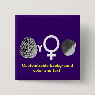 Brainy Girls Rock! Button