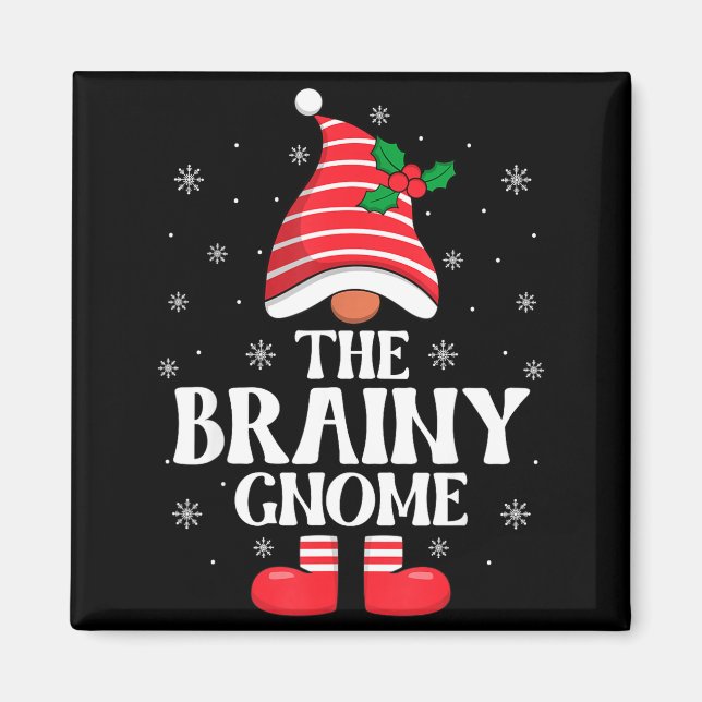 Brainy Gnome Christmas Family Matching Group Funny Magnet (Vorne)