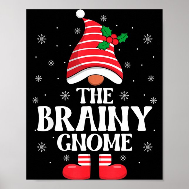 Brainy Gnome Christmas Family Matching Group Funny Poster (Vorne)