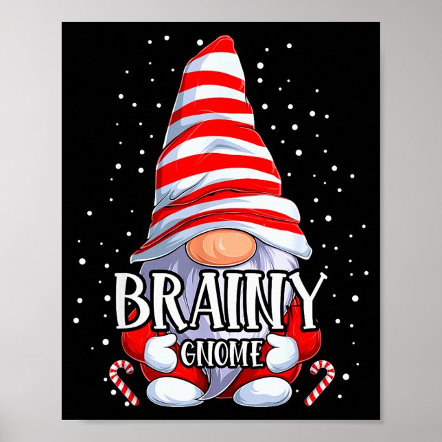 Brainy Gnome Christmas Pajamas Matching Family Gro Poster (Vorne)