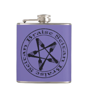 Braise Seitan Vegan Pentagram (dark version) Flachmann