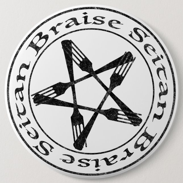 Braise Seitan Vegan Pentagram (dunkle Fassung) Button (Vorderseite)