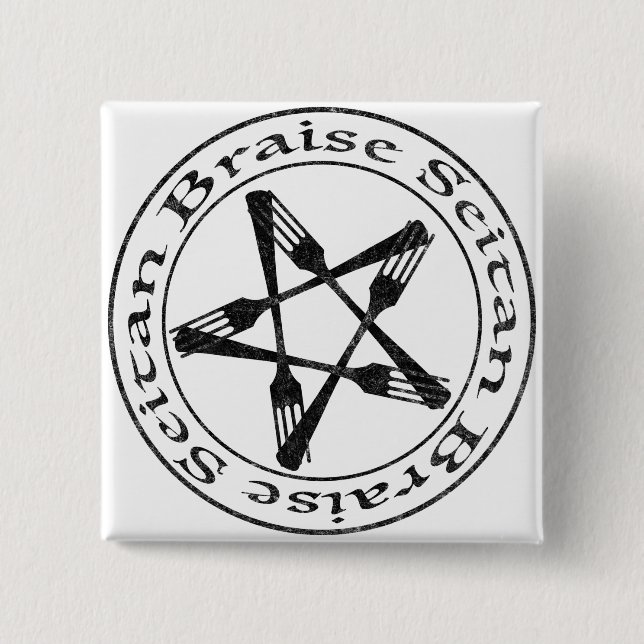 Braise Seitan Vegan Pentagram (dunkle Fassung) Button (Vorderseite)