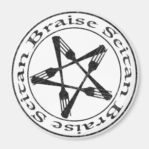 Braise Seitan Vegan Pentagram (dunkle Fassung) Magnet