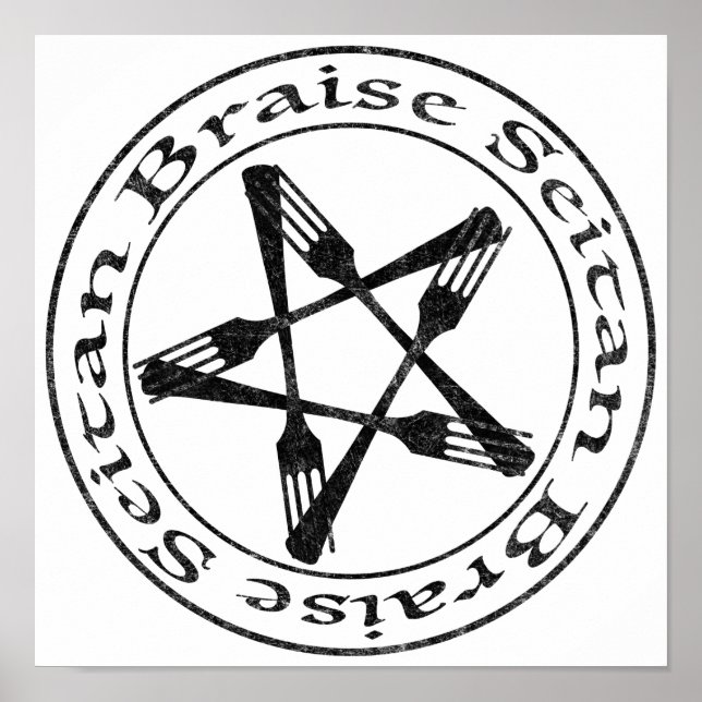 Braise Seitan Vegan Pentagram (dunkle Fassung) Poster (Vorne)