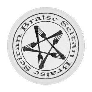 Braise Seitan Vegan Pentagram (dunkle Fassung) Schneidebrett